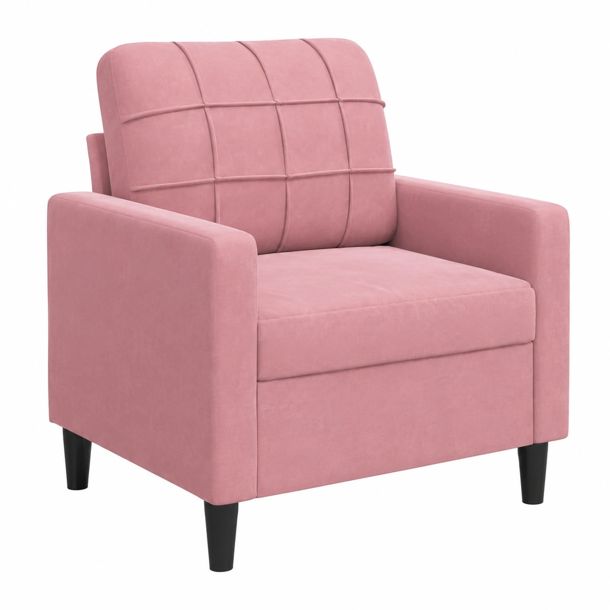 Poltrona in Velluto Rosa 60 cm per Soggiorno