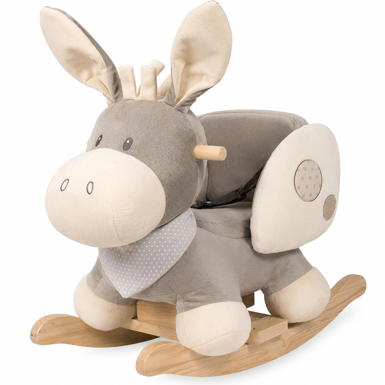 Nattou Asinello a Dondolo per Bambini, 10-36 Mesi, 60x36x50 cm, Beige