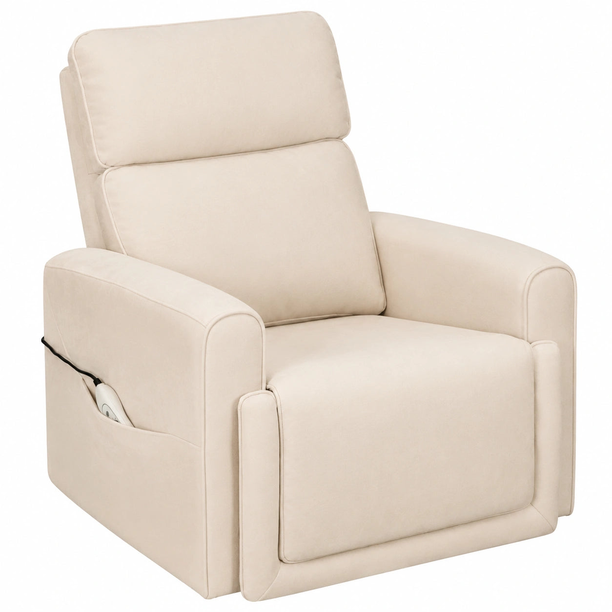 WOLTU Sedia Massaggiante Reclinabile con Riscaldamento, Ergonomica e Girevole, con Tasche e USB, Beige