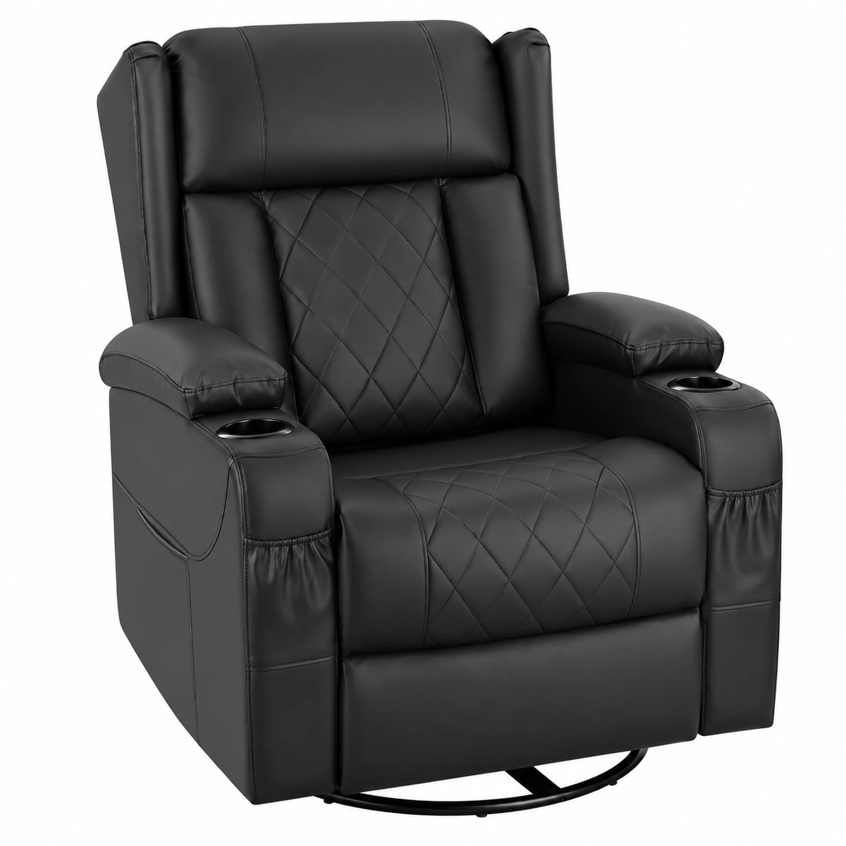 Sedia Ergonomica WOLTU in PU Nero con Movimento Rotante e Inclinabile