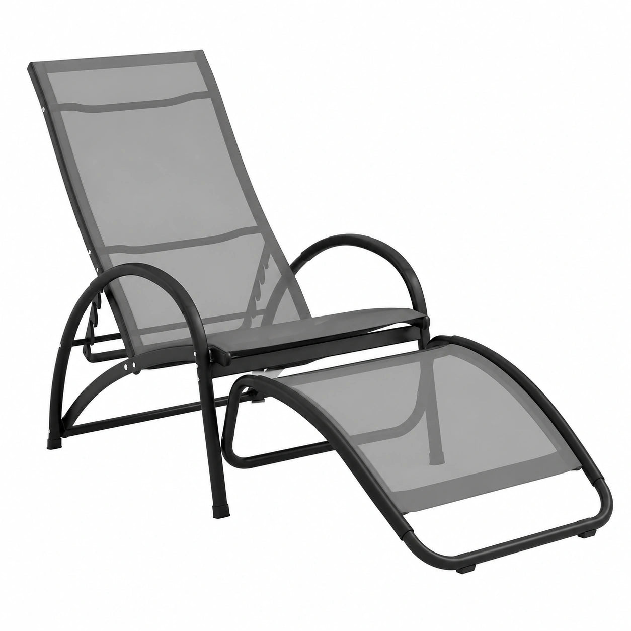 Sedia a Dondolo da Giardino 2 in 1, Lettino Prendisole con Schienale Regolabile, Design Ergonomico in Alluminio