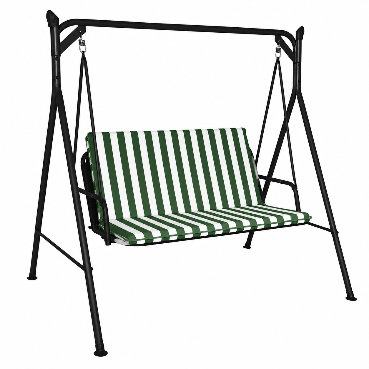 Cuscino Artigianale per Dondolo da Giardino 2-4 Posti Made in Italy - Bianco e Verde