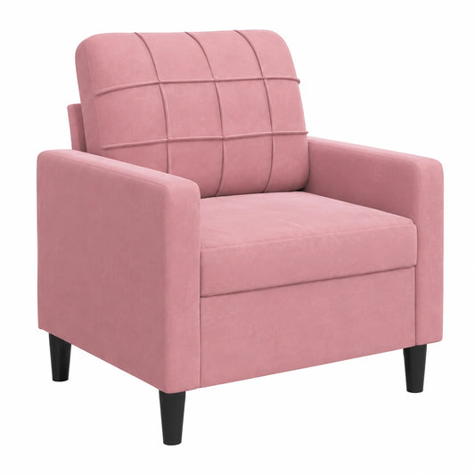 Poltrona in Velluto Rosa 60 cm per Soggiorno