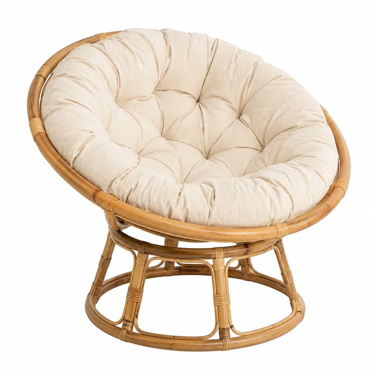 Atmosphera Poltrona Papasan in Rattan con Cuscino - Design Versatile per Interni ed Esterni