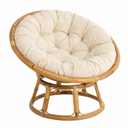 Atmosphera Poltrona Papasan in Rattan con Cuscino - Design Versatile per Interni ed Esterni