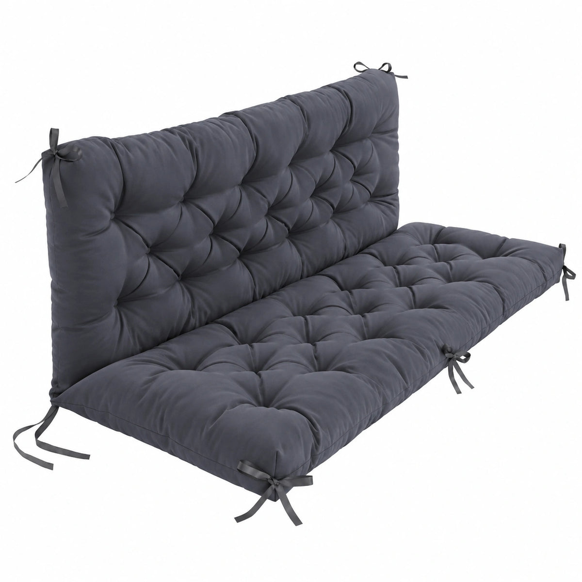 Cuscino per Panca da Giardino Impermeabile 150x50cm Grigio