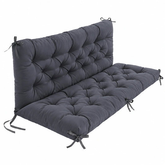 Cuscino per Panca da Giardino Impermeabile 150x50cm Grigio