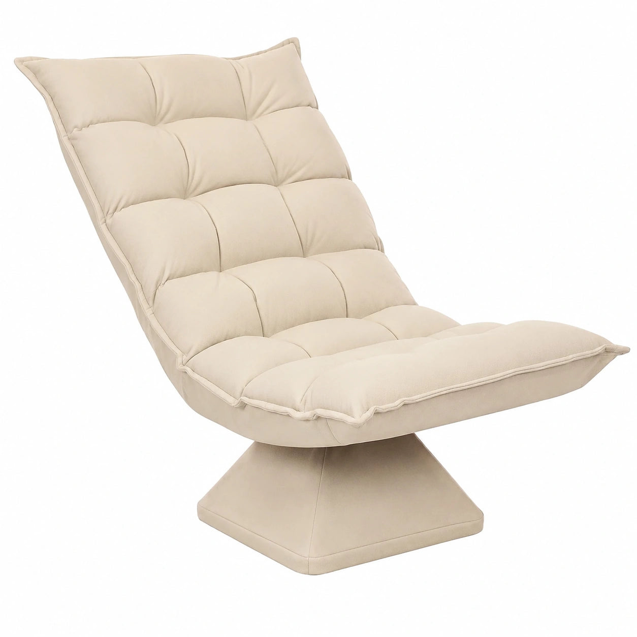 HOMCOM Poltrona Relax Girevole 360° con Schienale Regolabile in Lino Beige