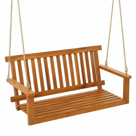 Dondolo da Giardino in Legno di Acacia a 2 Posti, Portata 360 kg
