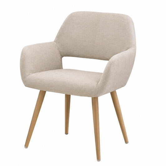 Set di 2 Sedie Imbottite Scandinavian per Sala da Pranzo, Beige