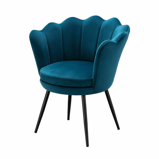 Ya-Home Poltrona in Velluto per Soggiorno con Gambe di Metallo, Perfetta per Camera da Letto e Salotto, Colore Petrolio
