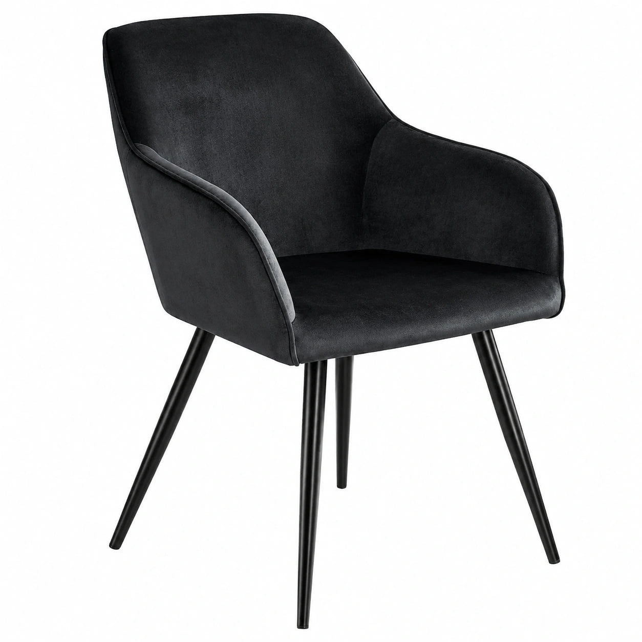 Sedie Moderne in Velluto Nero con Imbottitura Ergonomica per Soggiorno